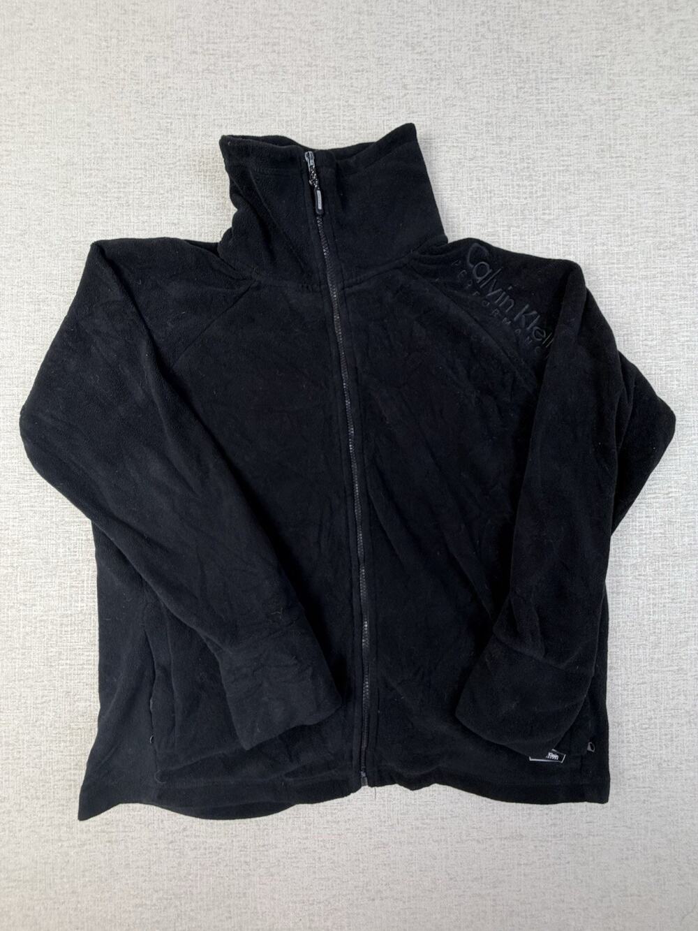 Calvin Klein Performance Women’s 1X Black Fleece Full-Zip Jacket Quick Dry